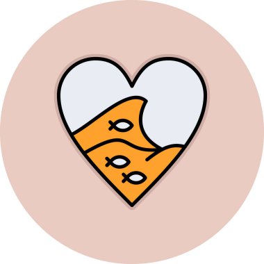 Kalp ikonu vektör illüstrasyonu