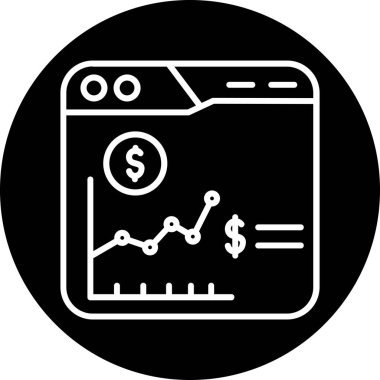 Dolar sembollü mobil uygulamanın vektör simgesi