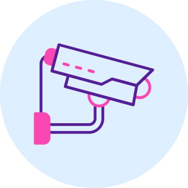 Kapalı devre televizyon. Web simgesi basit illüstrasyon