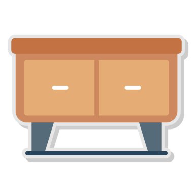 mobilya vektörü düz renk simgesi