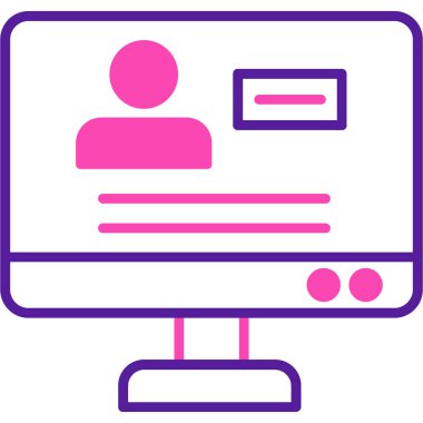 Bilgisayarlı bir kadının vektör çizimi