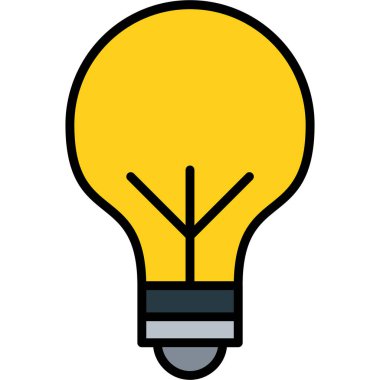 ampul ışığı simgesi renk dış hat vektörü