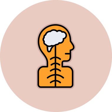 Beyin. Web simgesi basit illüstrasyon