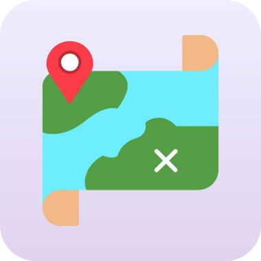 Düz biçimli navigasyon konum vektör simgesi