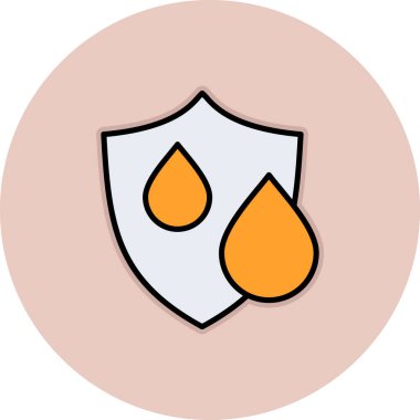 Koruma ikonu vektör illüstrasyonu. Kalkan koruması ve virüs işareti.