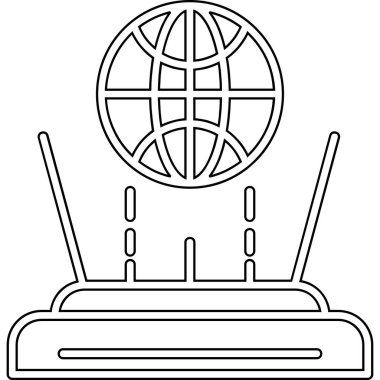 Uydu anten vektör illüstrasyon tasarımlı bilgisayar masaüstü