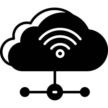ağ bulut bağlantı simgesi katı biçiminde