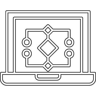 Bilgisayar masaüstü aygıtı simgesi ana hat biçiminde