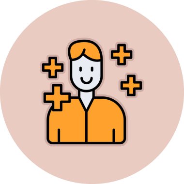 avatar adam saç stili ve saç kesimi ikon vektör illüstrasyonu