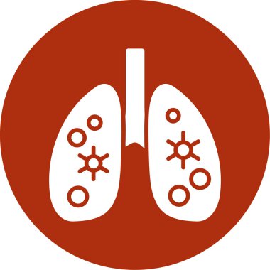 Akciğer vektör simgesi. biçim düz bicolor sembolü, kırmızı ve gri renkler, yuvarlak açılar arka plan