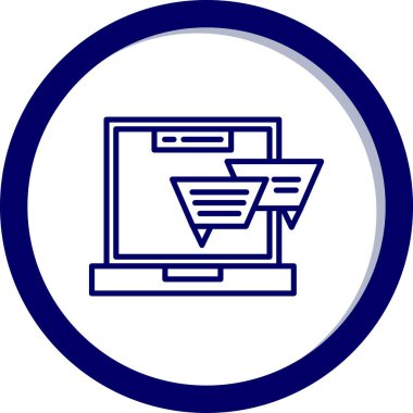 Dizüstü bilgisayar simgesi vektör çizimi