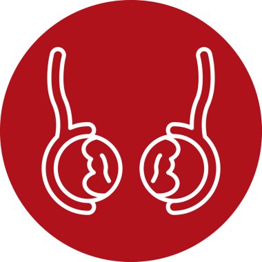 Kadınların kırmızı ve beyaz ikonlarının vektör illüstrasyonu