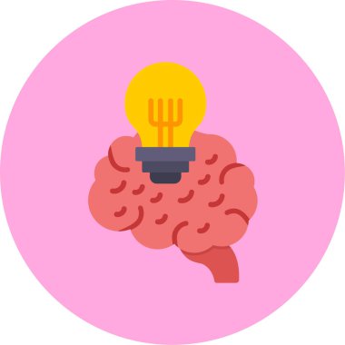 Ampullü beyin ve fikir vektörü çizimi