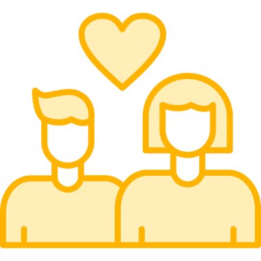 Çift kalp ikonunu ana hatlarıyla sever