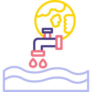 Su. Web simgesi basit illüstrasyon