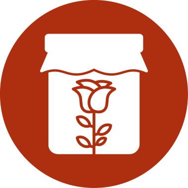 vektör çiçeği ve reçel kavanozu