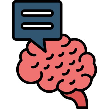 Beyin. Web simgesi basit illüstrasyon