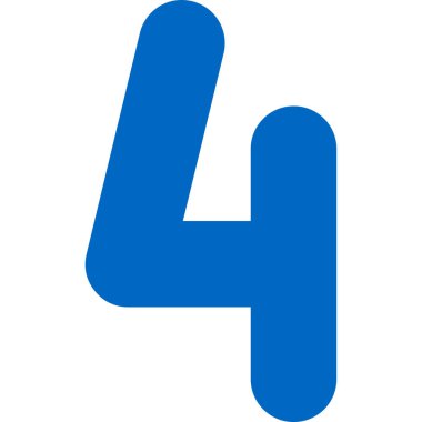 4 numaralı simge vektör
