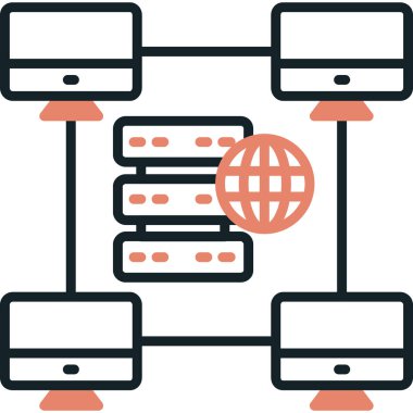 veri sunucusu ağ simgesi ana hat biçiminde