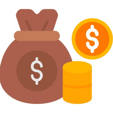 Dolar düz vektör simgesi