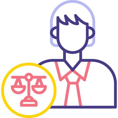 Hukuk simgesinin vektör illüstrasyonu