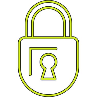 Kilit. Web simgesi basit illüstrasyon