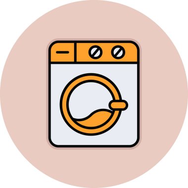 çamaşır makinesi ikon vektör çizimi