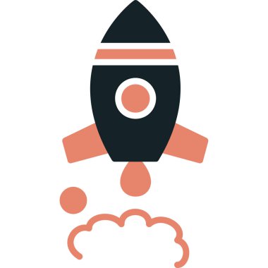 Roket. Web simgesi basit illüstrasyon