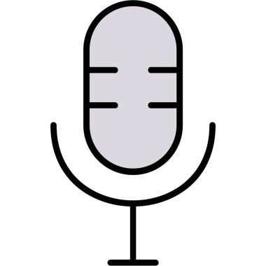 İzole mikrofon simgesi. Müzik aleti