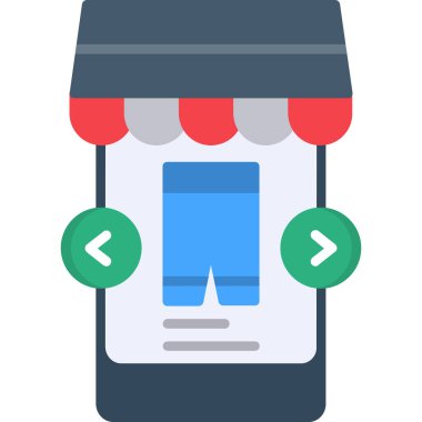 dükkan mobil uygulama simgesi düz biçimli