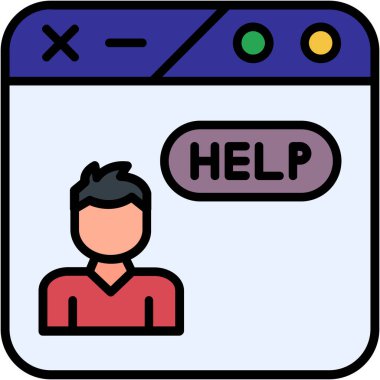 Man web simgesi, basit vektör illüstrasyonuna yardım et