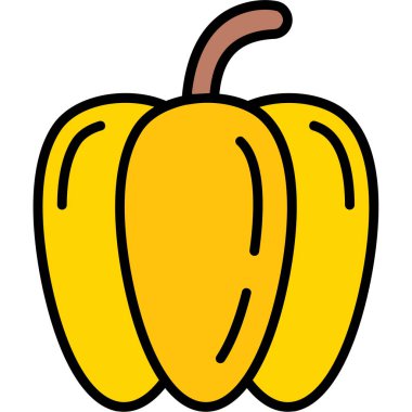 Mutlu bir ifadeyle balkabağının çizgi film çizimi..