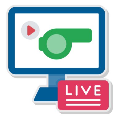canlı yayın yassı vektör simgesi kolayca değiştirebilir ya da düzenleyebilir