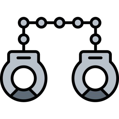 iki - iki boyutlu zincir ve iki boyutlu düğmelerin renk vektör illüstrasyonu