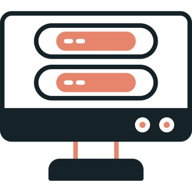 Bilgisayar sunucusu. Web simgesi basit illüstrasyon