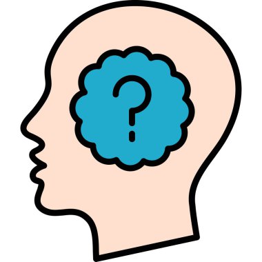 Beyin simgesi tasarımı, vektör illüstrasyonu