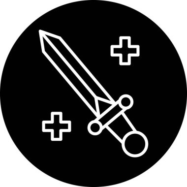 Bir kılıç simgesinin vektör illüstrasyonu