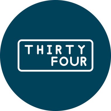 34 işaret simgesi. 34 daire sembolü.