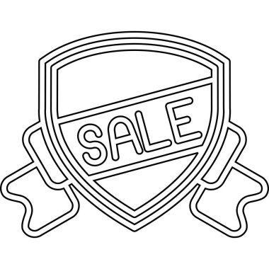 Satılık bir ses etiketi simgesi, anahat stili