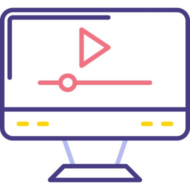 Monitör. Web simgesi basit illüstrasyon