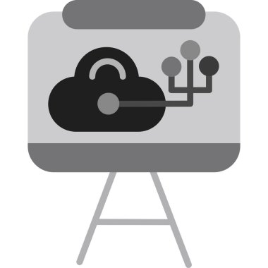 Bulut ve bilgisayar simgesinin vektör illüstrasyonu