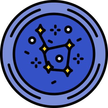 Kumarhane çipi simgesi renk dış hat vektörü