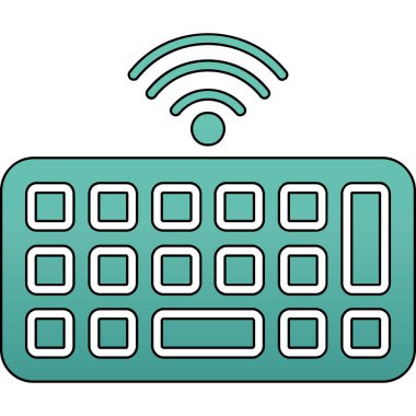 Kablosuz ağ simgesi. Web için kablosuz vektör simgelerinin özet çizimi