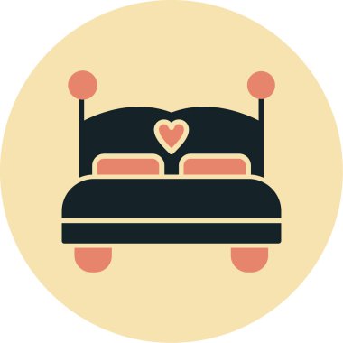 Yatağa. Web simgesi basit illüstrasyon