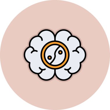 Beyin. Web simgesi basit illüstrasyon