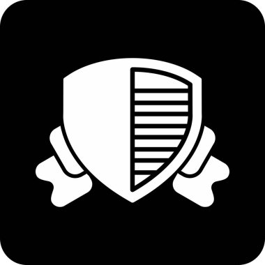 Kalkan simgesi ile kalkan, vektör illüstrasyonu