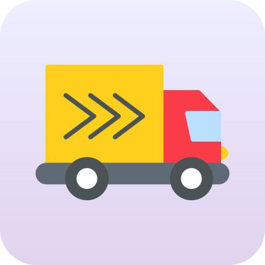 dağıtım kamyonu simgesi, vektör illüstrasyonu