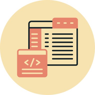 Kodlama Vektörü Kabartma Simgesi Tasarımı