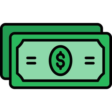 Dolar vektörü düz renk simgesi