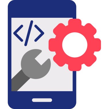 Mobil ayarlar. Web simgesi basit illüstrasyon